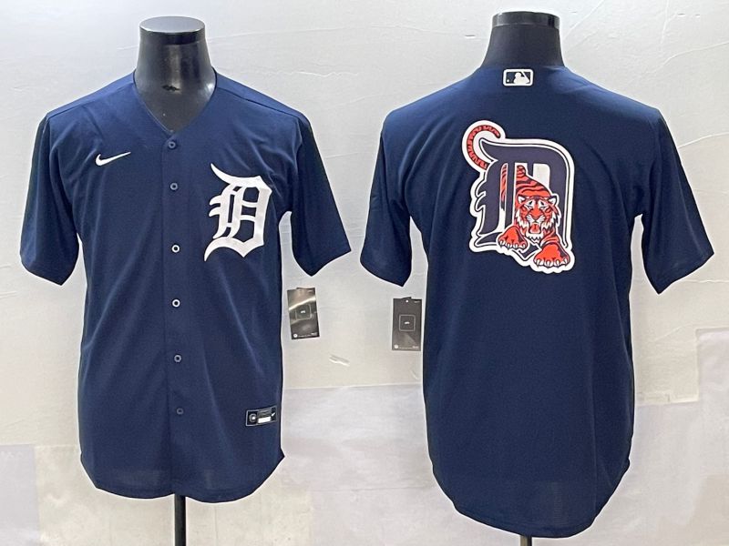 Men 2025 Detroit Tigers Blank Dark Blue Game Nike MLB Jersey style 8->detroit tigers->MLB Jersey